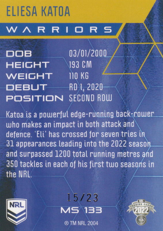 Eliesa Katoa back