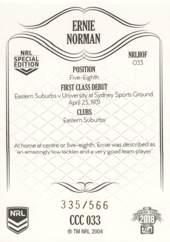 Ernie Norman back