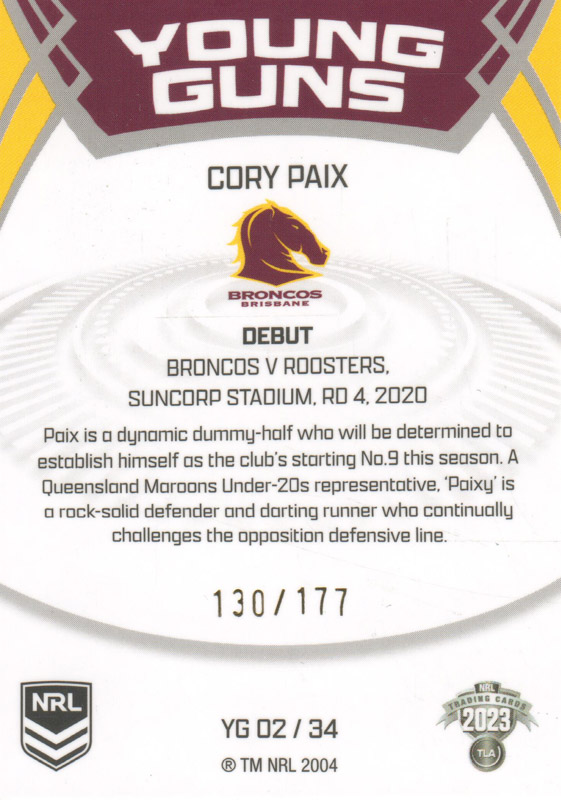 Cory Paix back