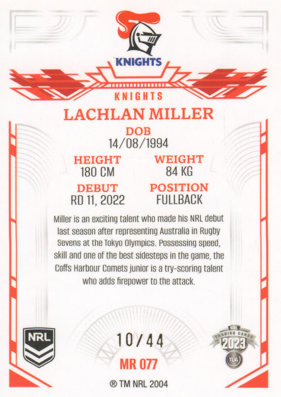 Lachlan Miller back