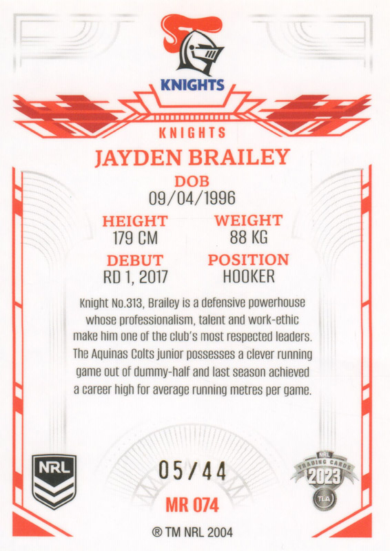 Jayden Brailey back