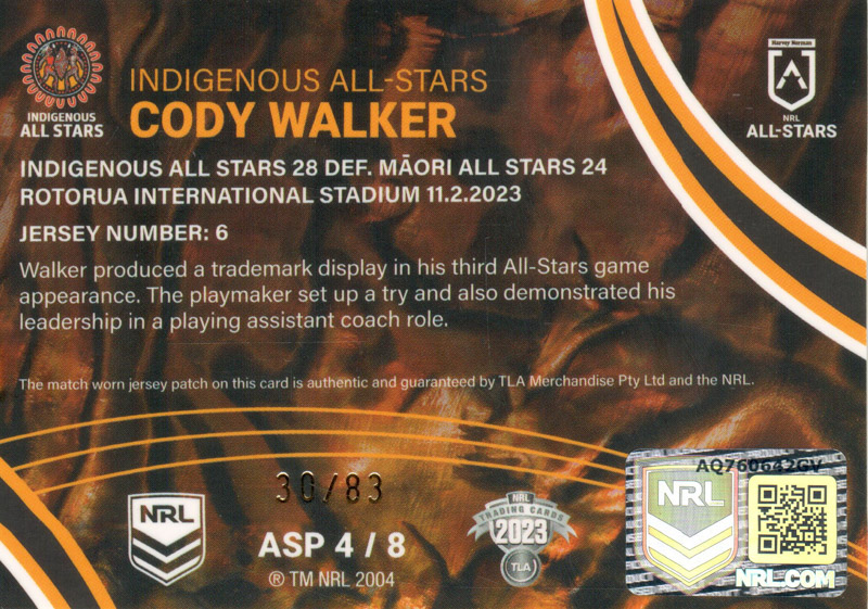 Cody Walker back