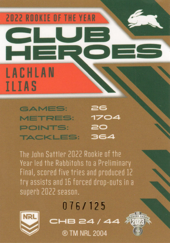 Lachlan Ilias back