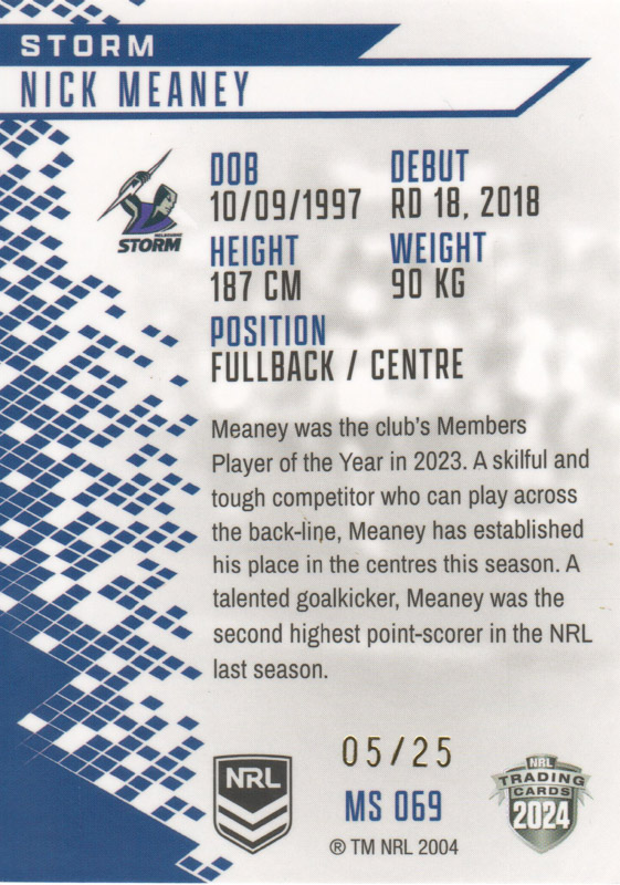 Nick Meaney back