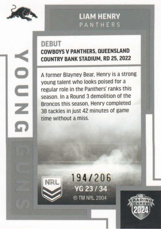 Liam Henry back