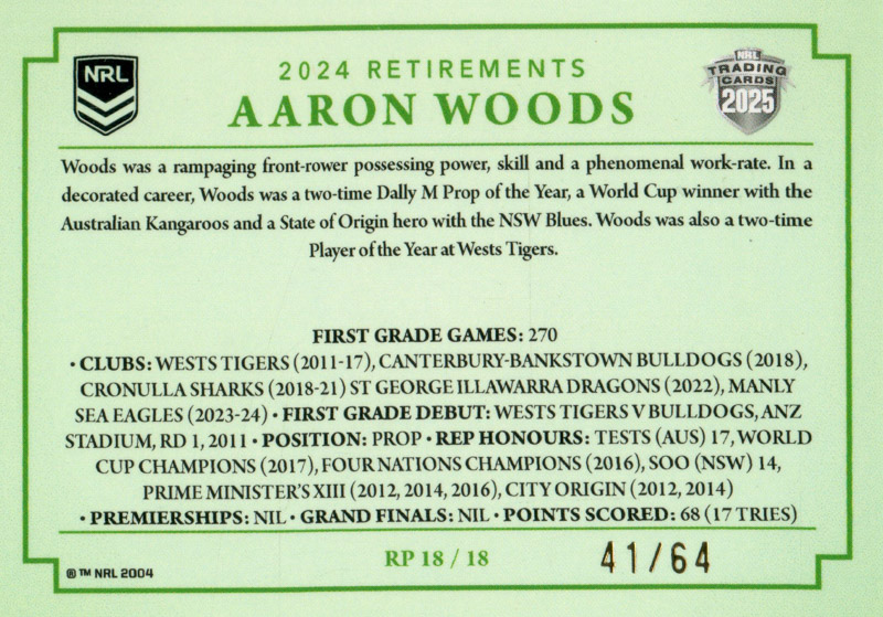 Aaron Woods back