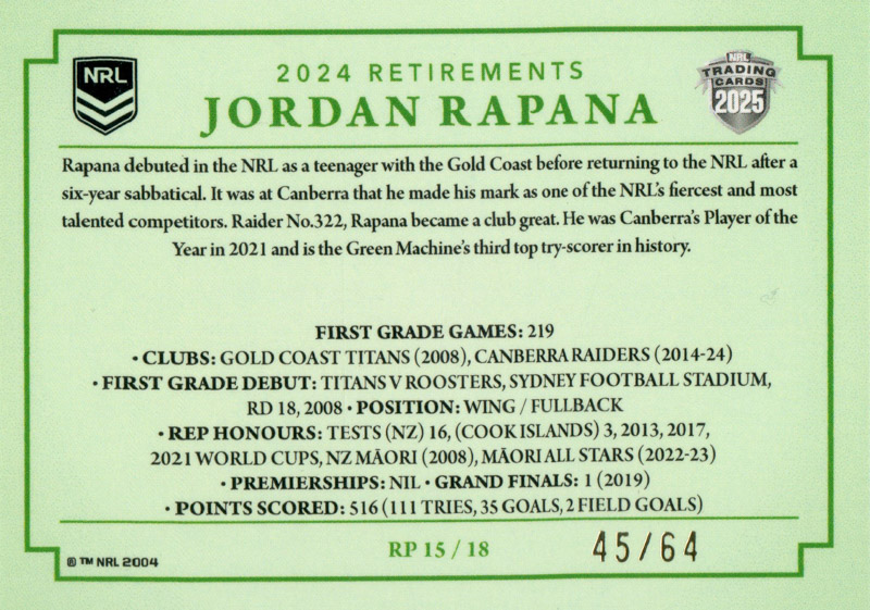 Jordan Rapana back