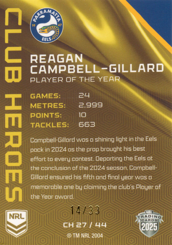 Reagan Campbell-Gillard back
