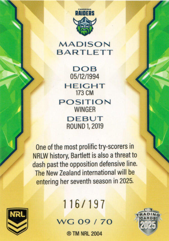 Madison Bartlett back