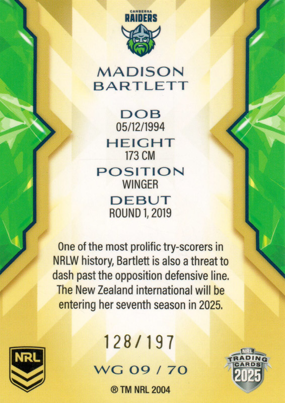 Madison Bartlett back