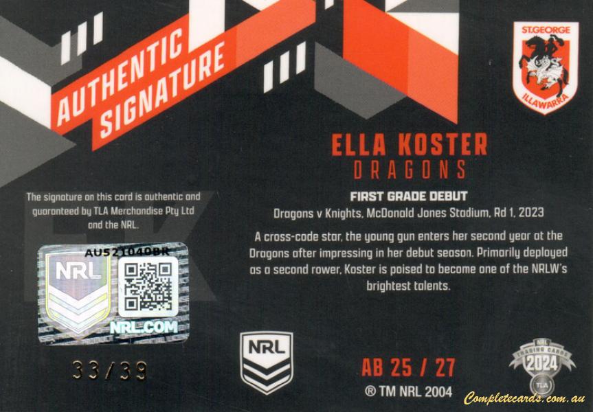 Ella Koster back