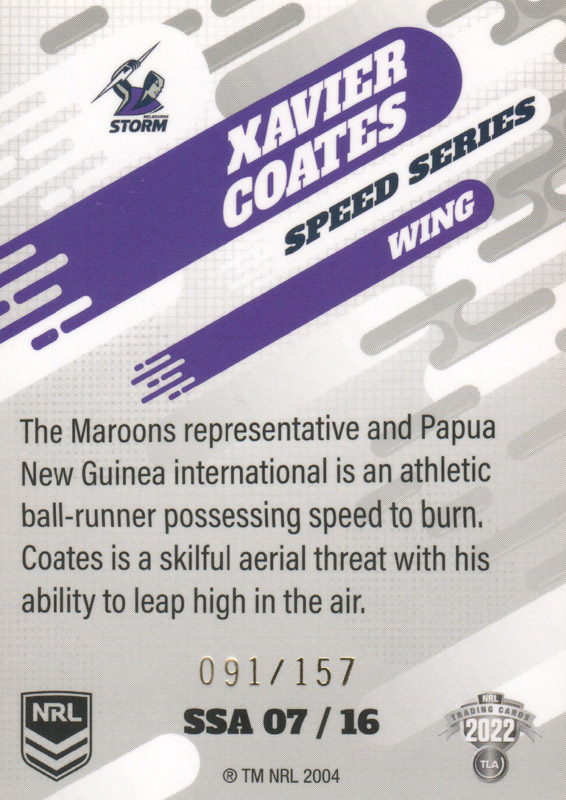 Xavier Coates back