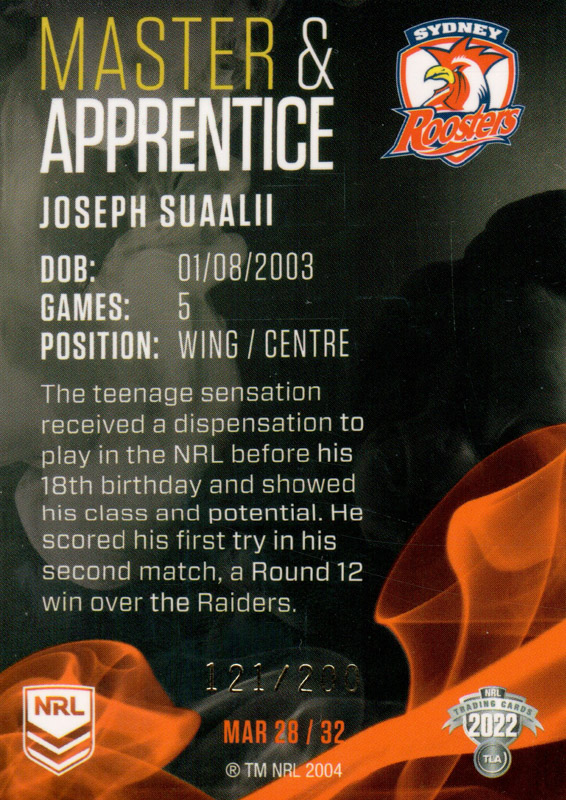 Joseph Suaalii back