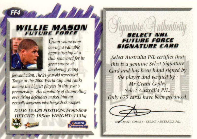 Willie Mason back