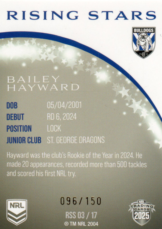 Bailey Hayward back