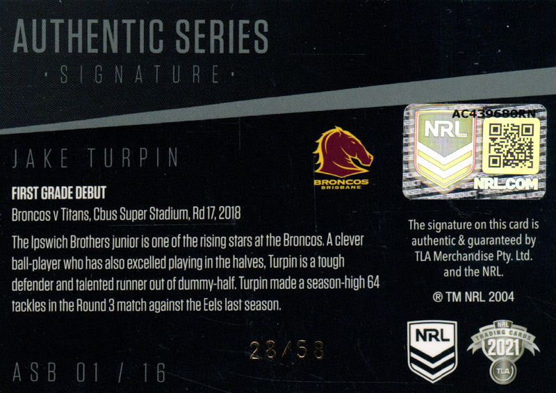 Jake Turpin back