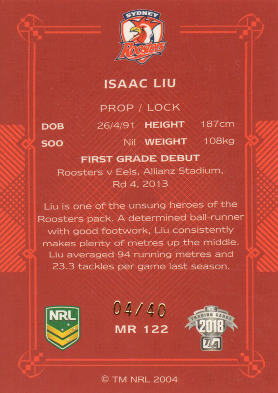 Isaac Liu back