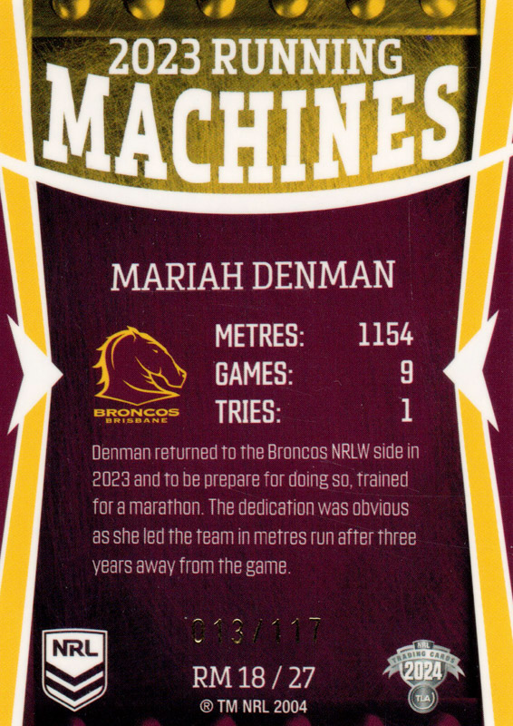 Mariah Denman back