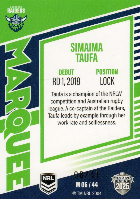 Simaima Taufa back