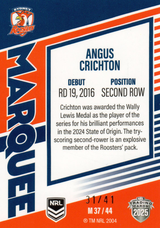 Angus Crichton back