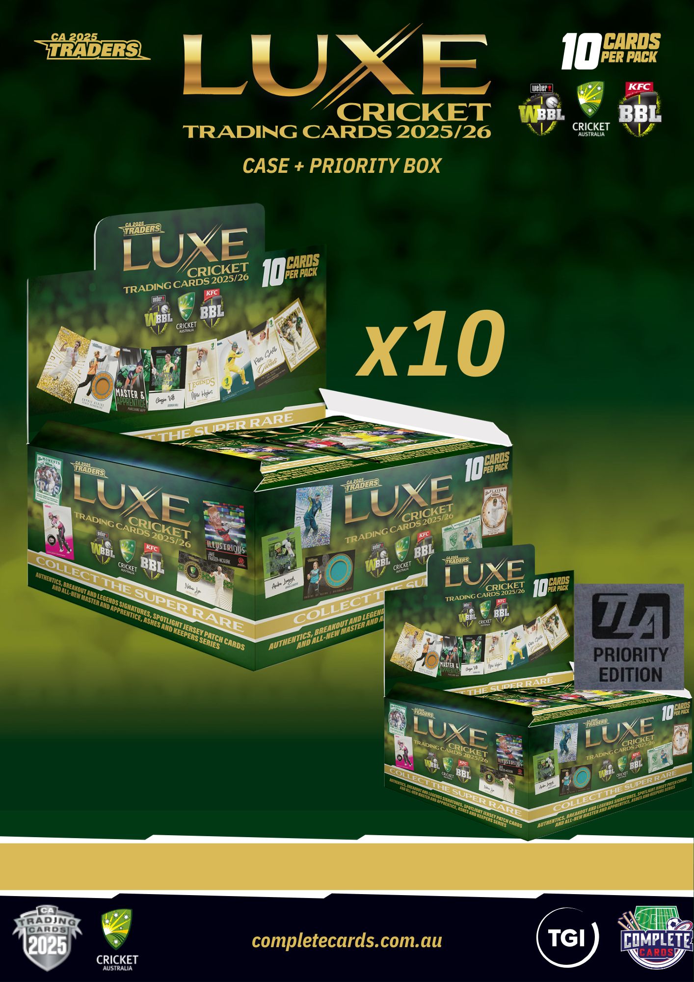 2025-26 TGI Traders Cricket Australia Luxe - Case + Priority Box