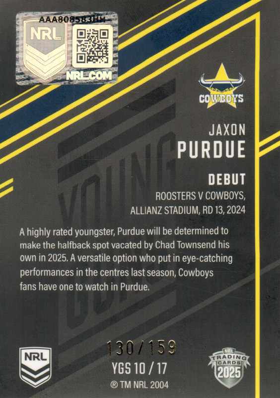 Jaxon Purdue back