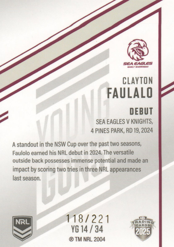 Clayton Faulalo back