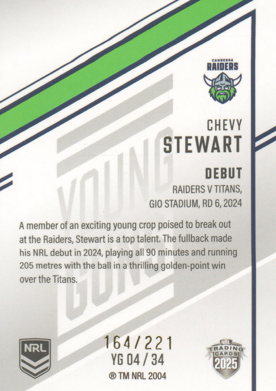 Chevy Stewart back
