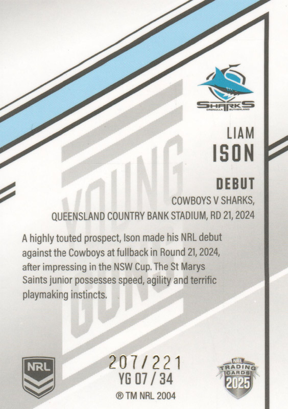 Liam Ison back