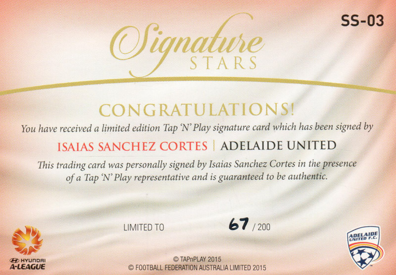 Isaias Sanchez back