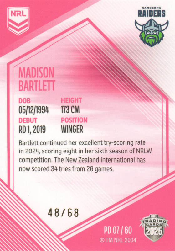 Madison Bartlett back