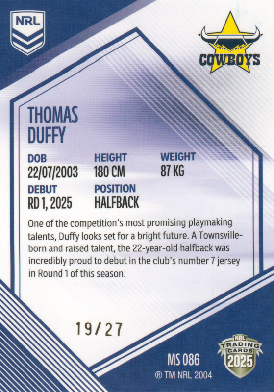 Thomas Duffy back