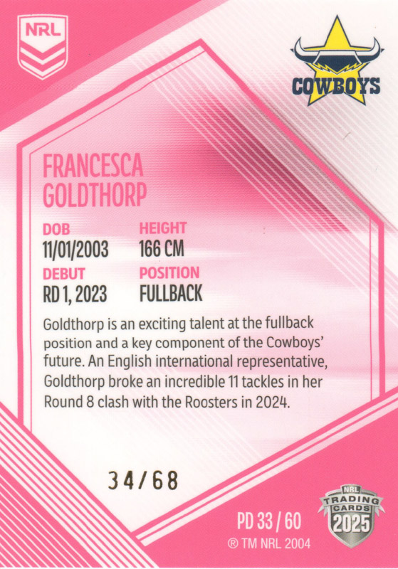 Francesca Goldthorp back