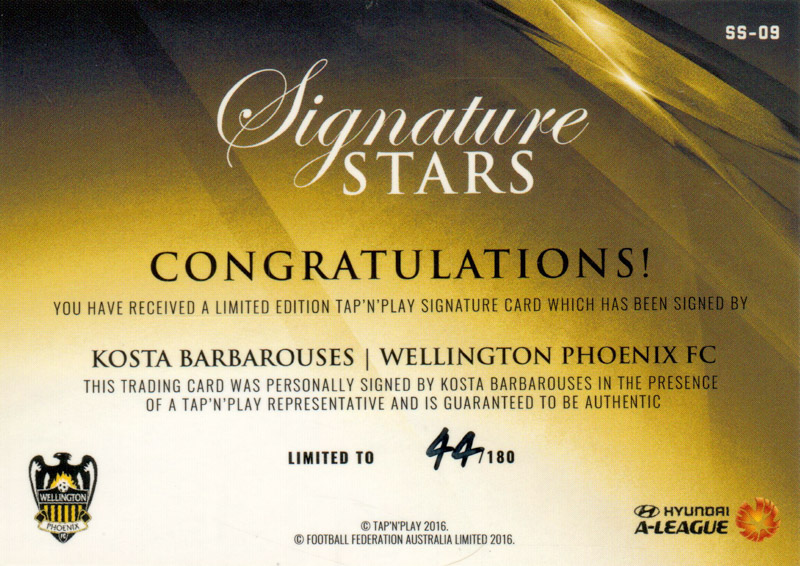 Kosta Barbarouses back