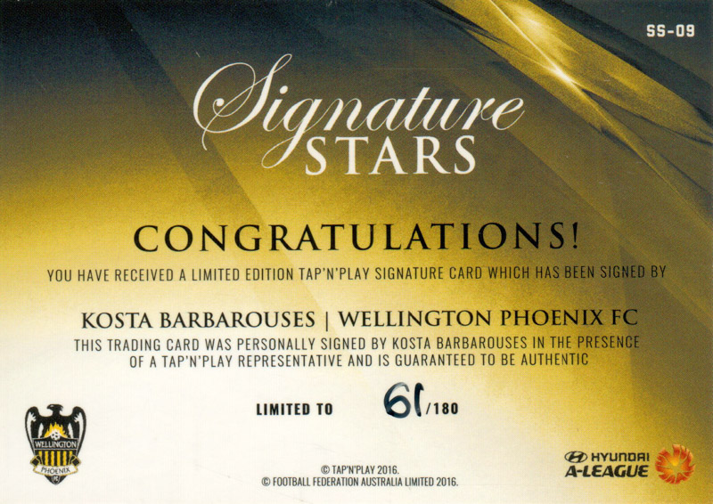 Kosta Barbarouses back
