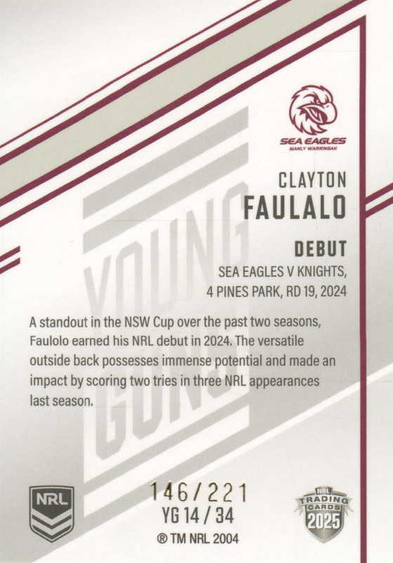 Clayton Faulalo back