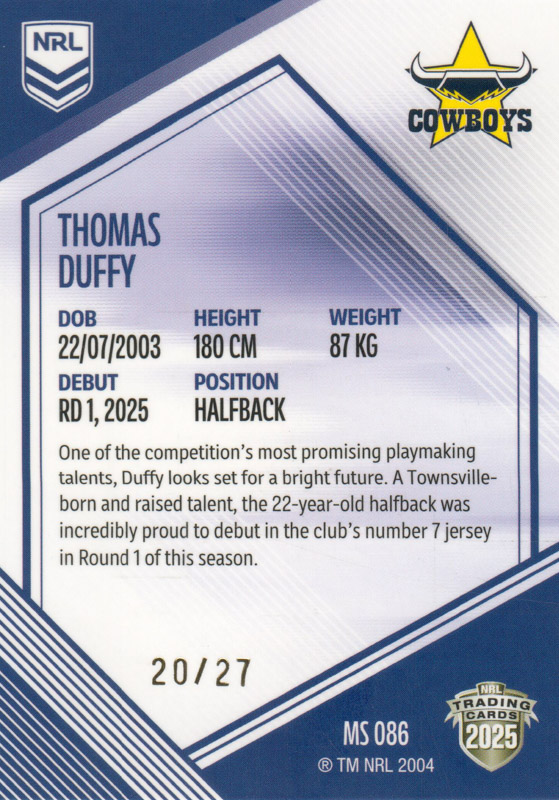 Thomas Duffy back