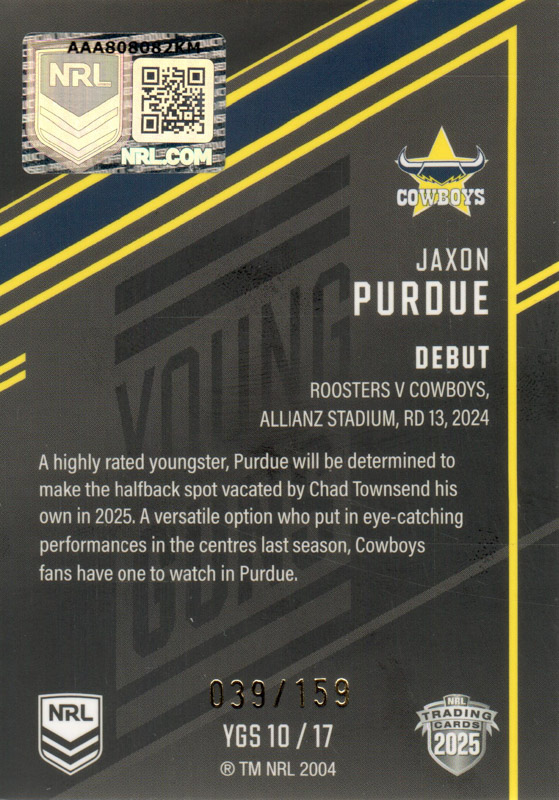 Jaxon Purdue back