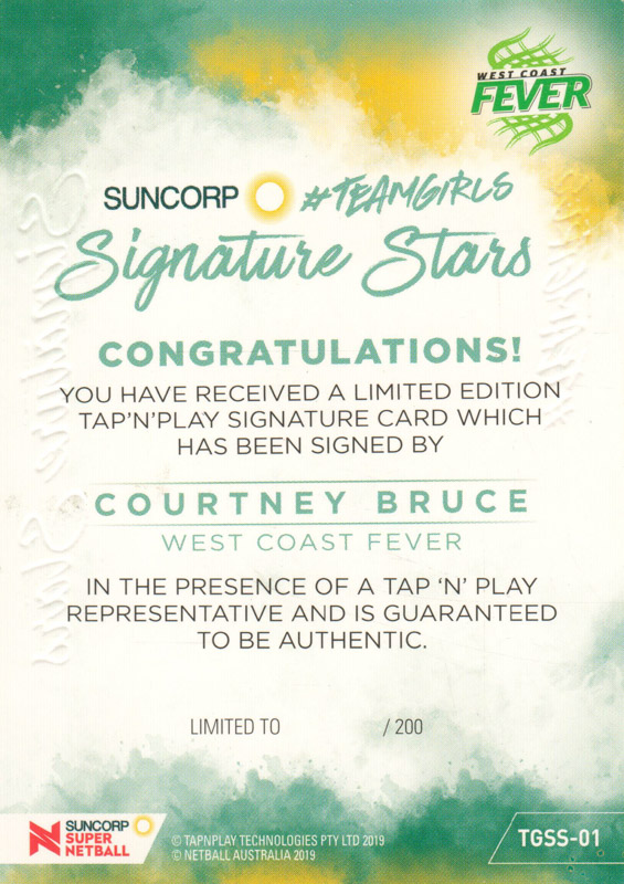 Courtney Bruce back