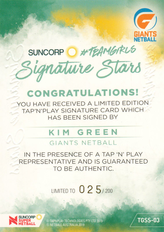 Kim Green back