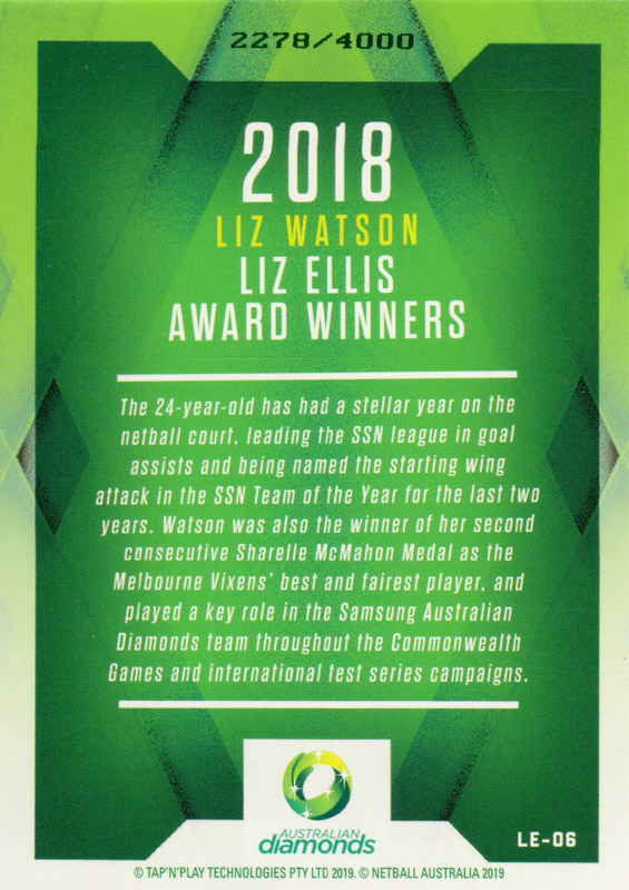 Liz Watson back