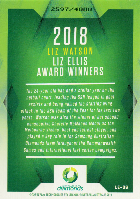 Liz Watson back