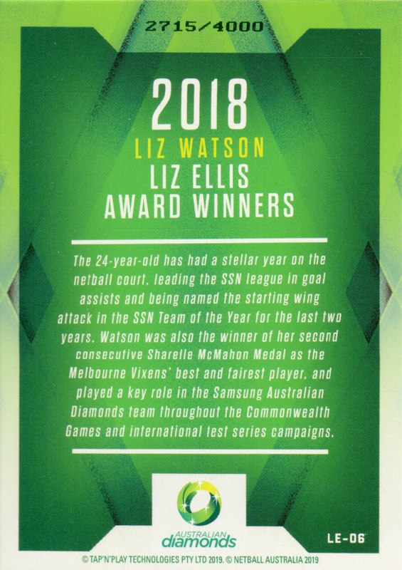 Liz Watson back