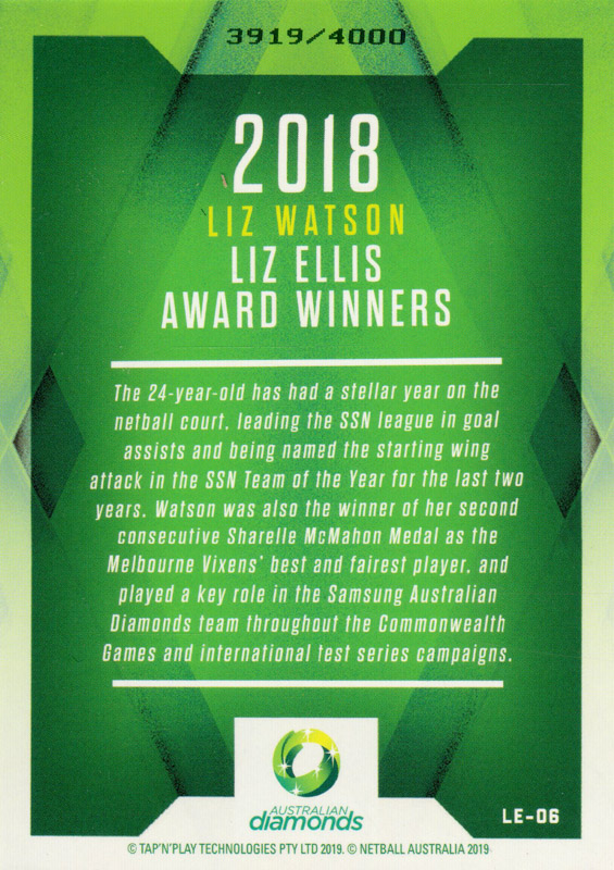 Liz Watson back