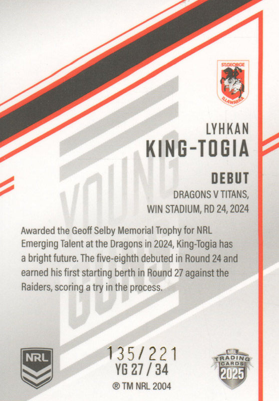 Lyhkan King-Togia back