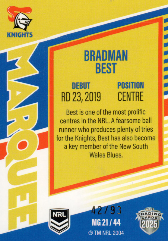 Bradman Best back