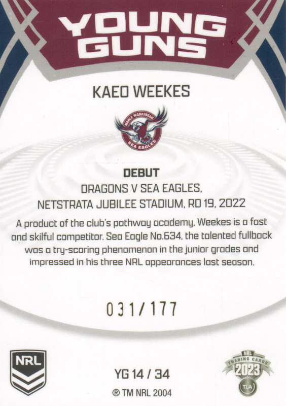 Kaeo Weekes back