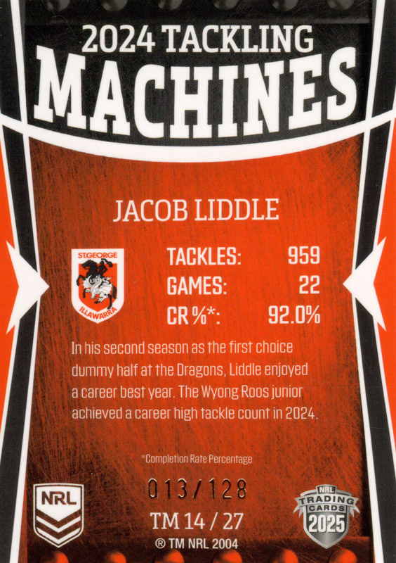 Jacob Liddle back