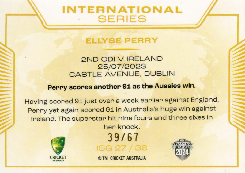 Ellyse Perry back