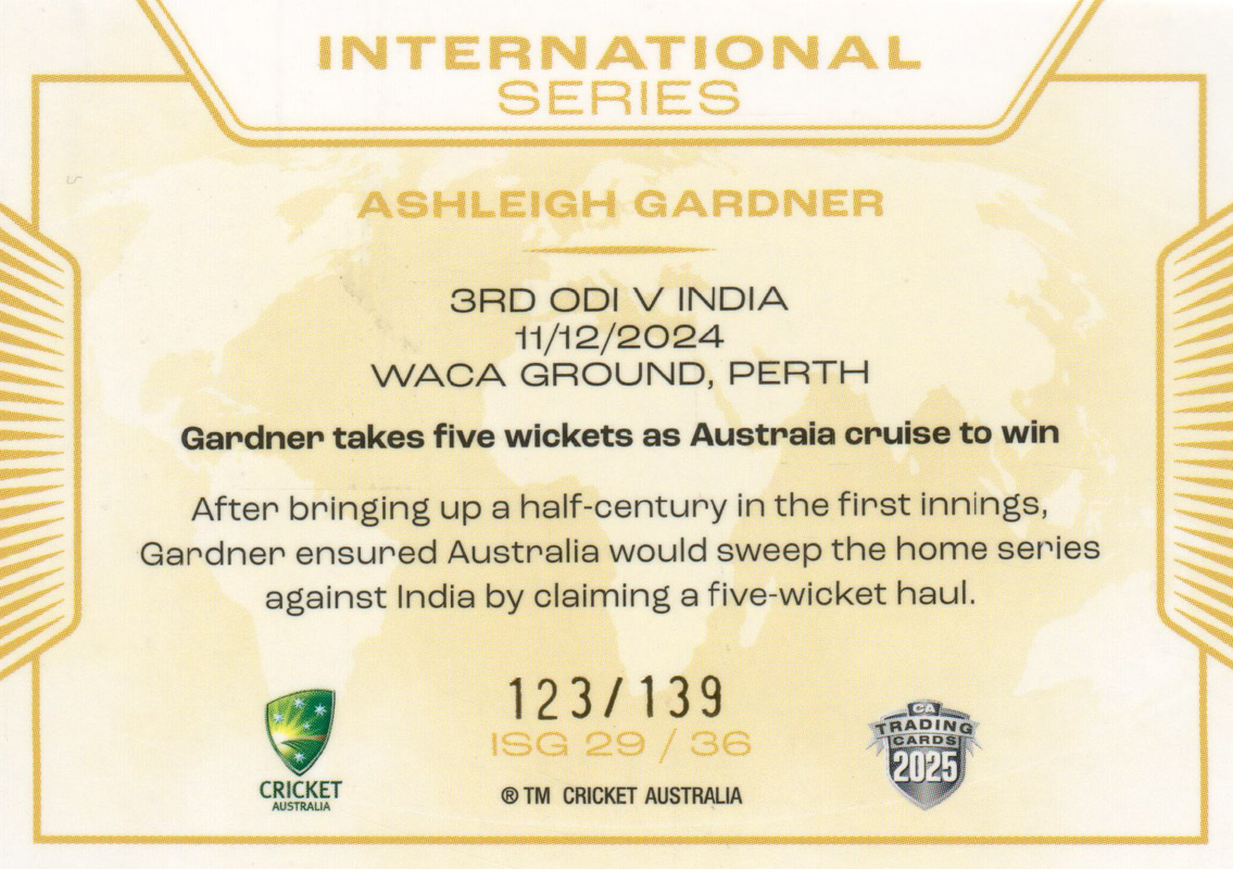 Ashleigh Gardner back